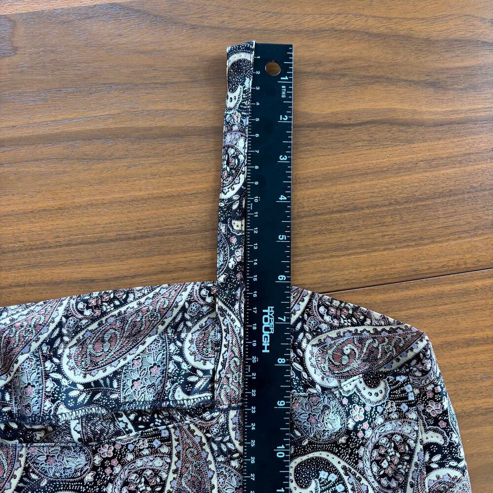 90s‎ Vintage Lady Dorby Paisley Shimmer Tank Top Square Neck Polyester Size 36 - Picture 11 of 11